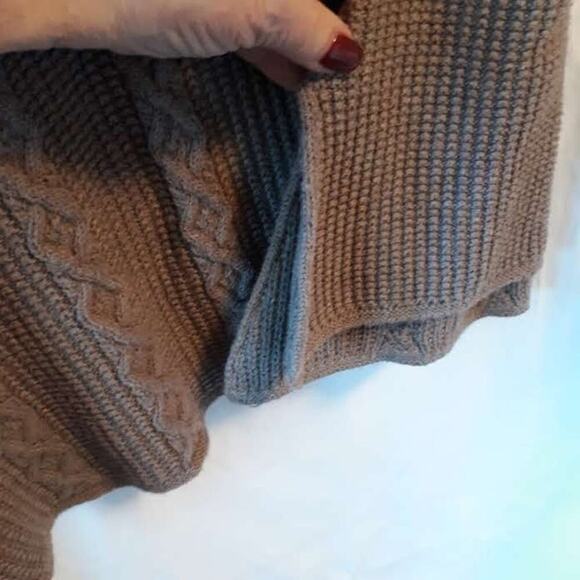 Chunky Knit Sweater Cowl Neck Size S Jeanne Pierre light Taupe - Picture 5 of 7